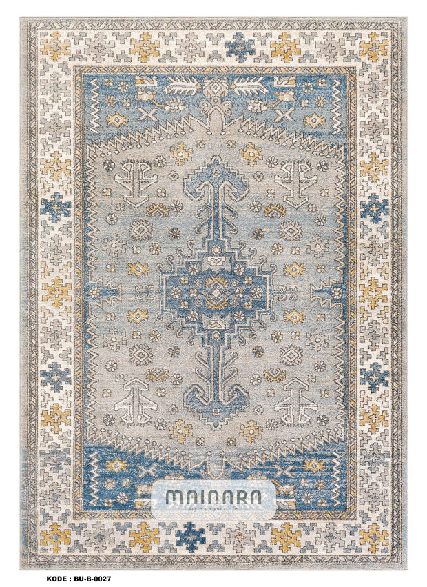 Karpet Bohemian (BU-B-0027) - Blue,Cream,Yellow,Grey