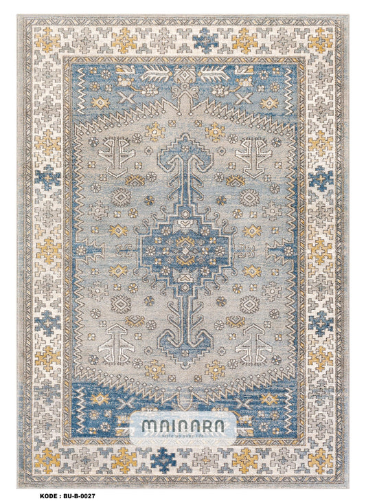 Karpet Bohemian (BU-B-0027) - Blue,Cream,Yellow,Grey