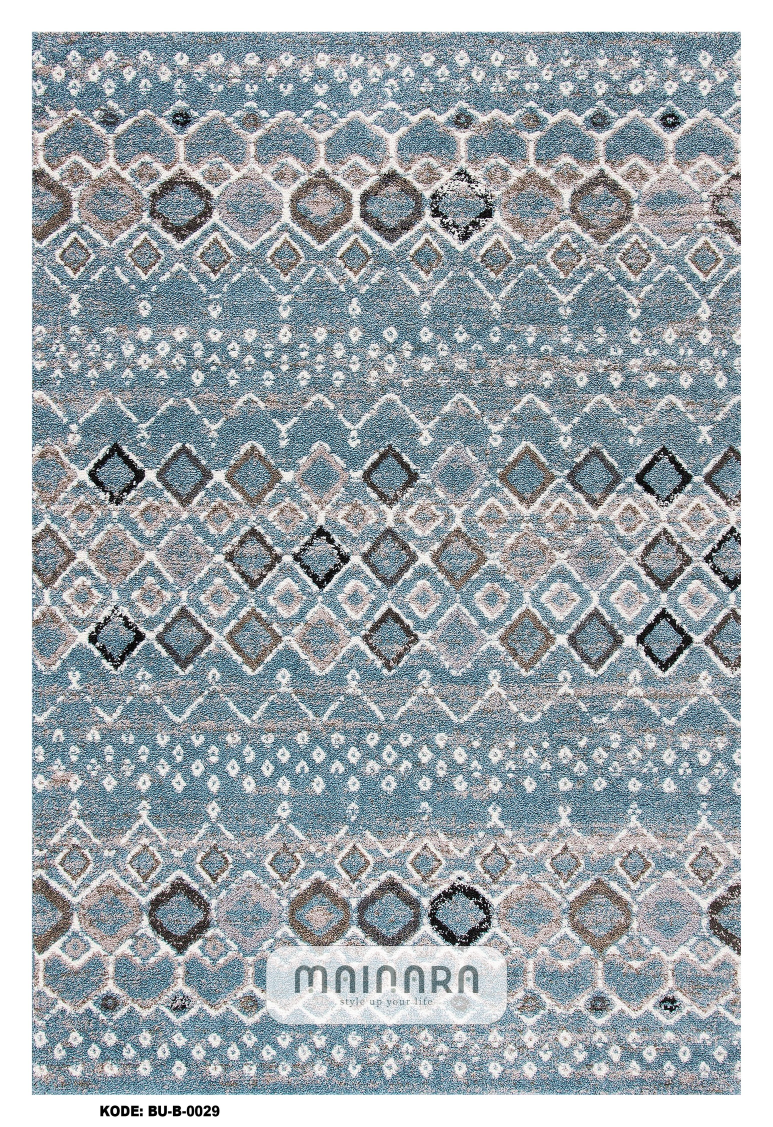 Karpet Bohemian (BU-B-0029) - Blue,Grey