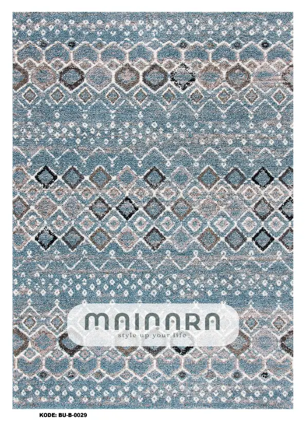 Karpet Bohemian (BU-B-0029) - Blue,Grey