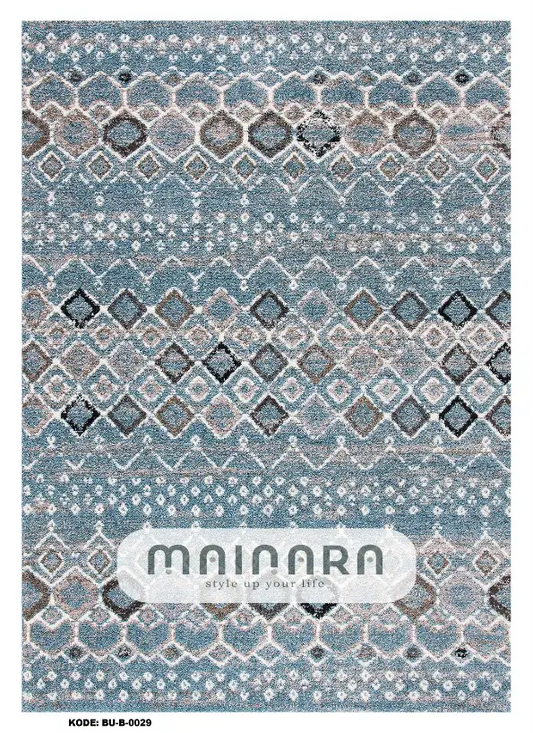 Karpet Bohemian (BU-B-0029) - Blue,Grey