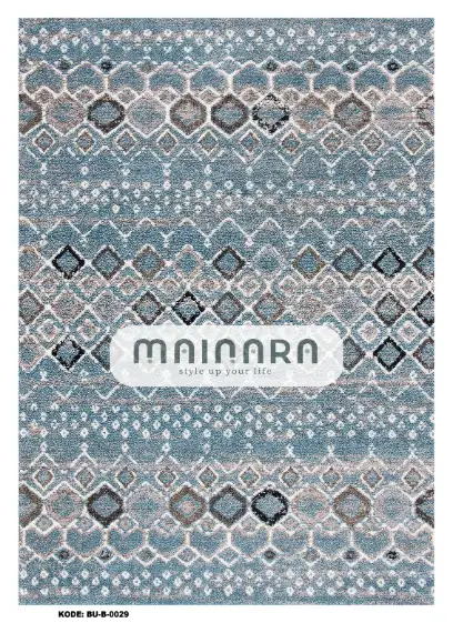 Karpet Bohemian (BU-B-0029) - Blue,Grey