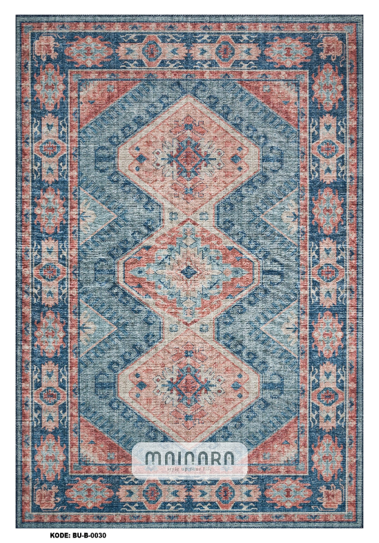 Karpet Bohemian (BU-B-0030) - Blue,Orange,Pink