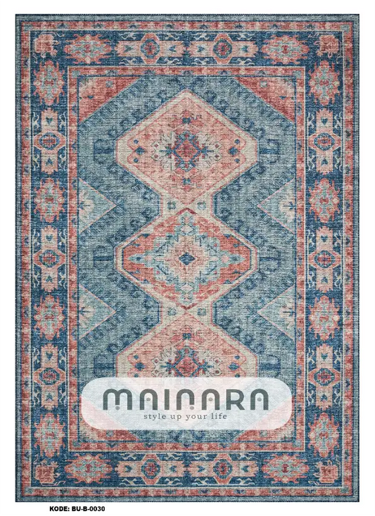 Karpet Bohemian (BU-B-0030) - Blue,Orange,Pink