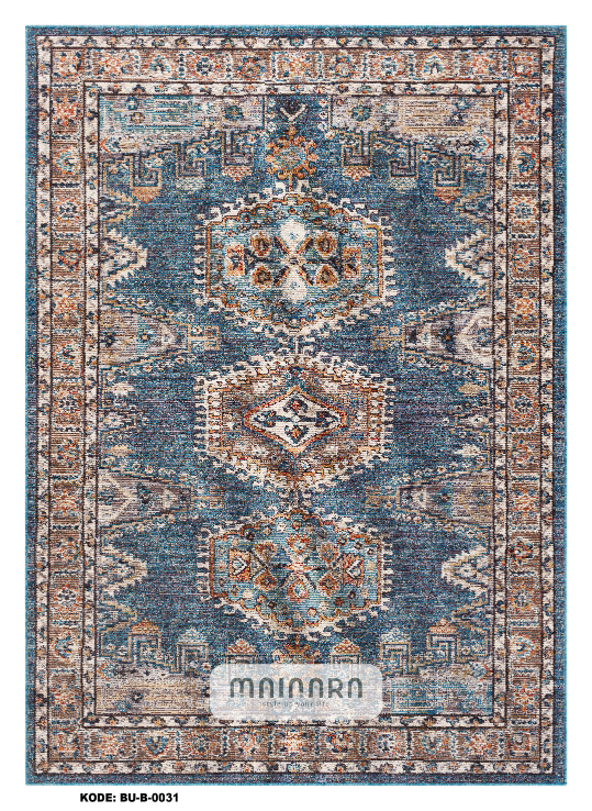 Karpet Bohemian (BU-B-0031) - Blue,Brown