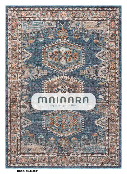 Karpet Bohemian (BU-B-0031) - Blue,Brown