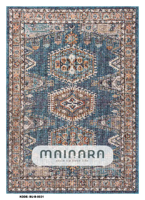 Karpet Bohemian (BU-B-0031) - Blue,Brown