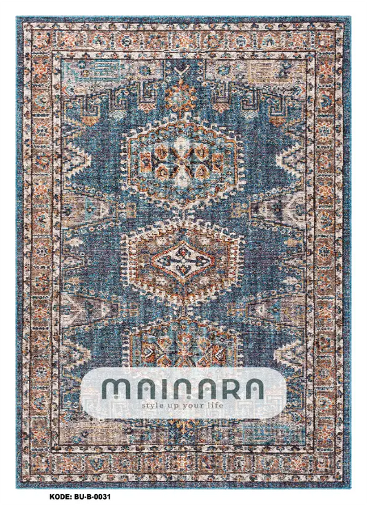 Karpet Bohemian (BU-B-0031) - Blue,Brown