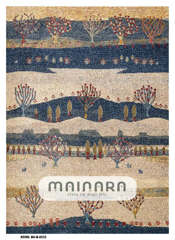 Karpet Bohemian (BU-B-0032) - Blue,Cream,Red