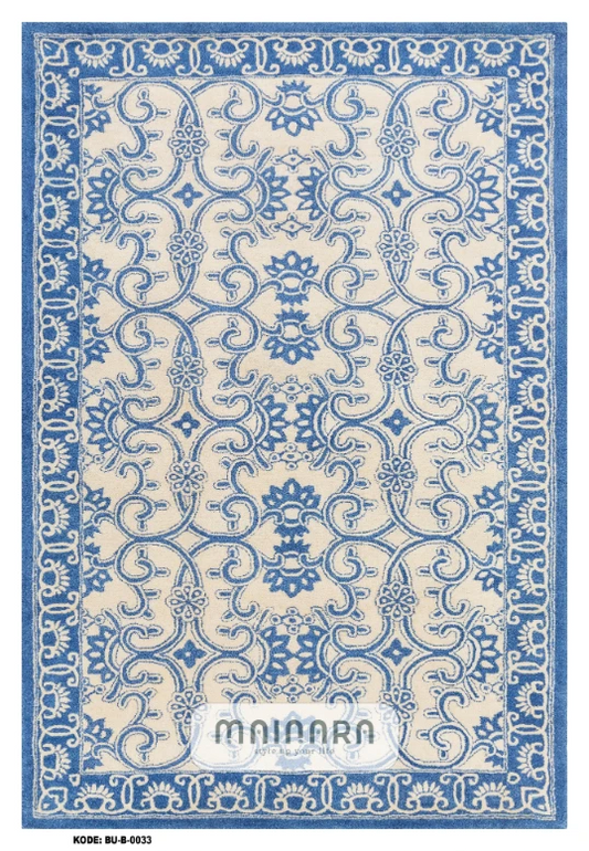 Karpet Bohemian (BU-B-0033) - Blue,Cream