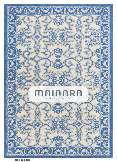 Karpet Bohemian (BU-B-0033) - Blue,Cream