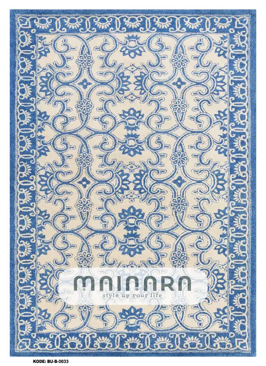 Karpet Bohemian (BU-B-0033) - Blue,Cream