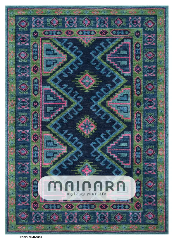 Karpet Bohemian (BU-B-0035) - Blue,Pink,Green