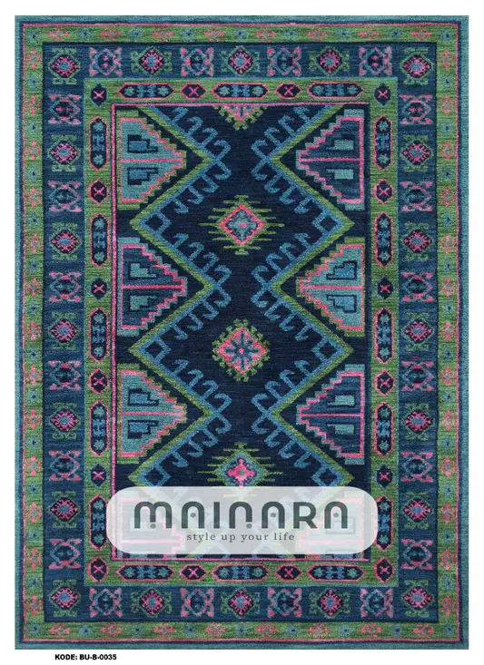 Karpet Bohemian (BU-B-0035) - Blue,Pink,Green