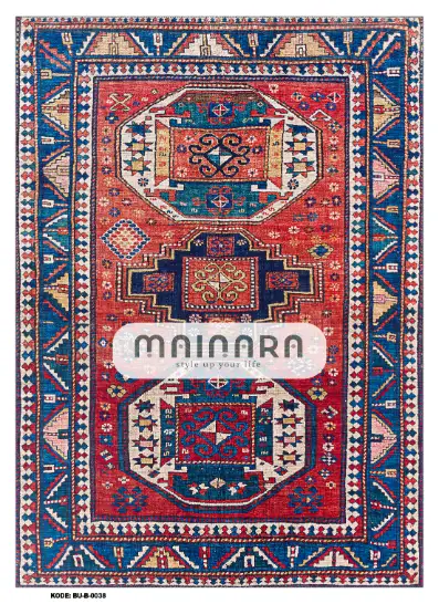 Karpet Bohemian (BU-B-0038) - Blue,Red