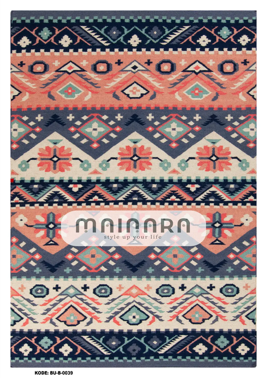 Karpet Bohemian (BU-B-0039) - Blue, Pink