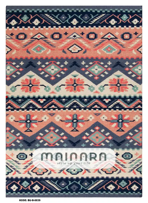 Karpet Bohemian (BU-B-0039) - Blue, Pink