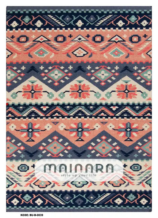 Karpet Bohemian (BU-B-0039) - Blue, Pink