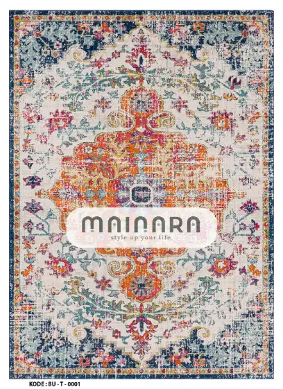 Karpet Tradisional (BU-T-0001) - Blue,Orange,Pink
