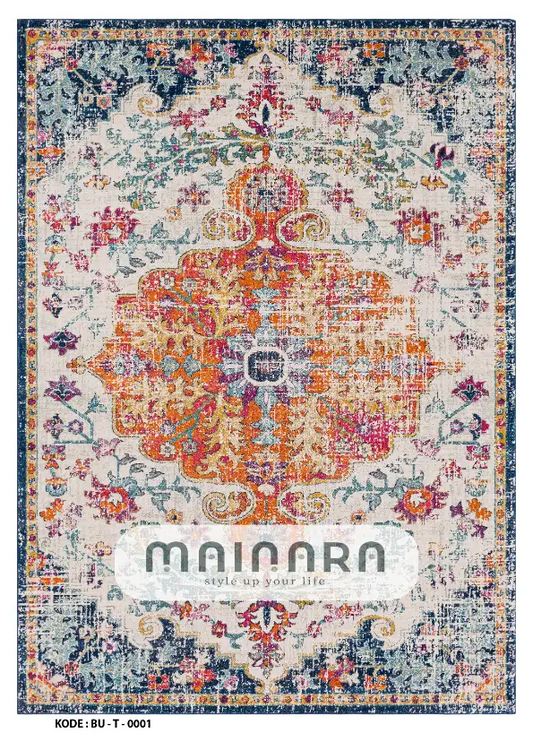 Karpet Tradisional (BU-T-0001) - Blue,Orange,Pink