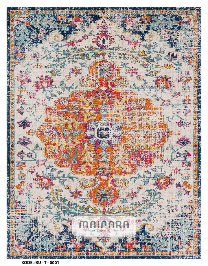 Karpet Tradisional (BU-T-0001) - Blue,Orange,Pink