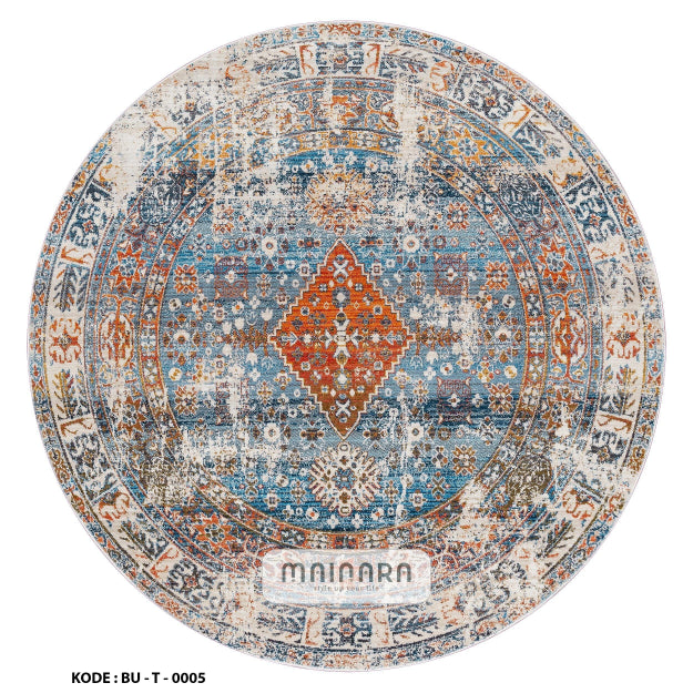 Karpet Tradisional (BU-T-0005) - Blue,Orange,Grey