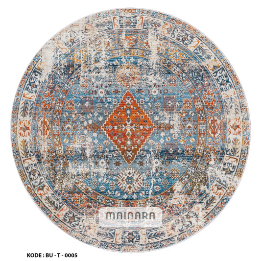 Karpet Tradisional (BU-T-0005) - Blue,Orange,Grey