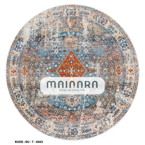 Karpet Tradisional (BU-T-0005) - Blue,Orange,Grey