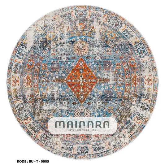 Karpet Tradisional (BU-T-0005) - Blue,Orange,Grey