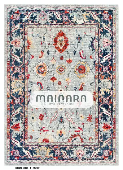 Karpet Tradisional (BU-T-0009) - Blue,Orange,Grey
