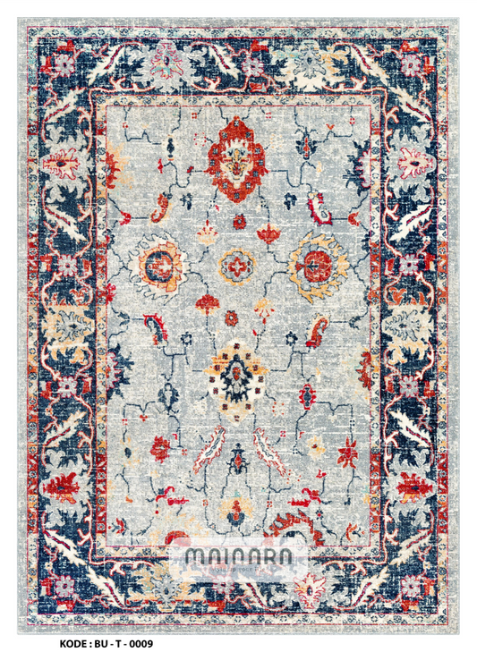 Karpet Tradisional (BU-T-0009) - Blue,Orange,Grey