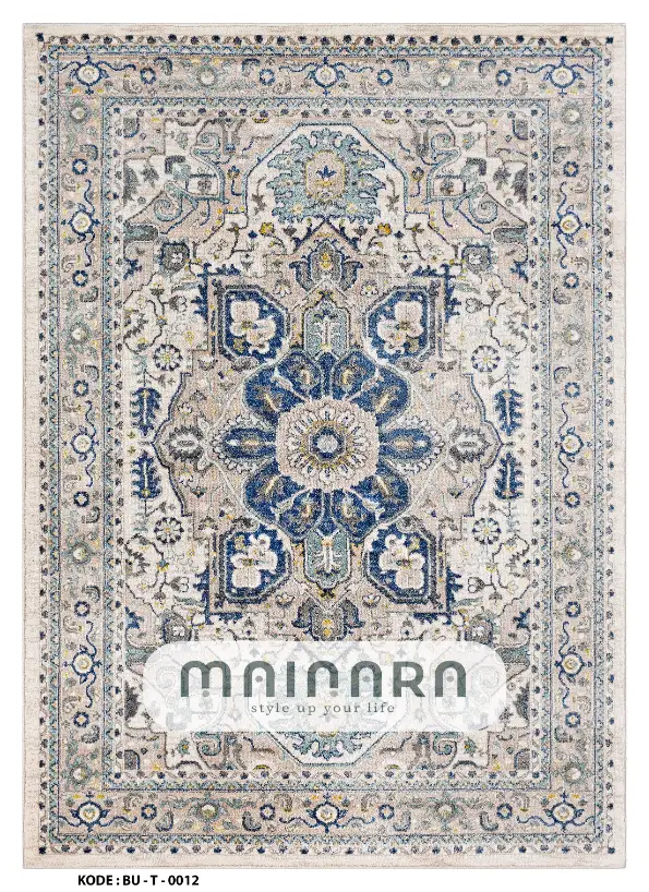 Karpet Tradisional (BU-T-0012) - Blue,Grey,Cream