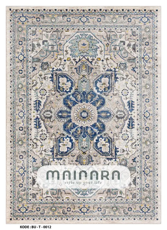 Karpet Tradisional (BU-T-0012) - Blue,Grey,Cream