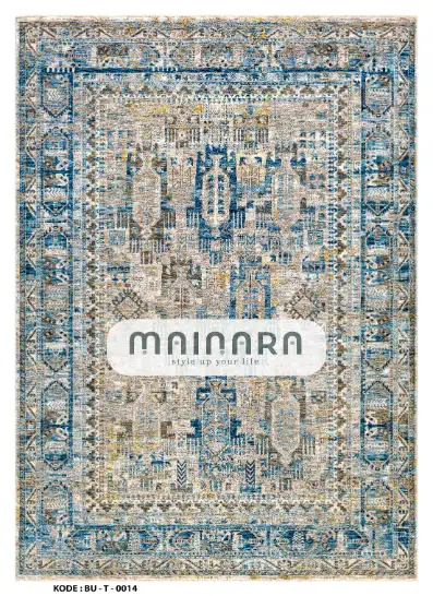 Karpet Tradisional (BU-T-0014) - Blue,Cream,Yellow
