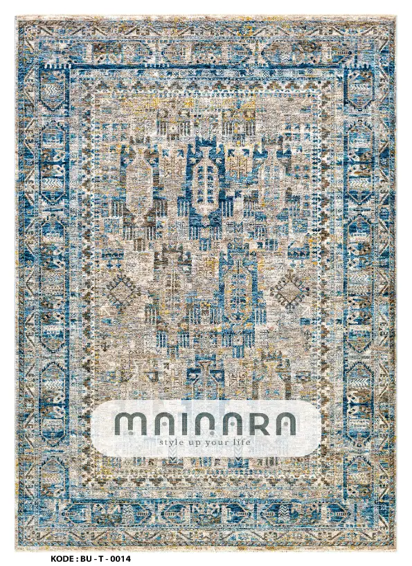 Karpet Tradisional (BU-T-0014) - Blue,Cream,Yellow