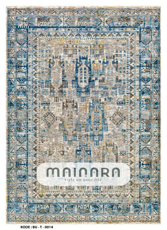 Karpet Tradisional (BU-T-0014) - Blue,Cream,Yellow