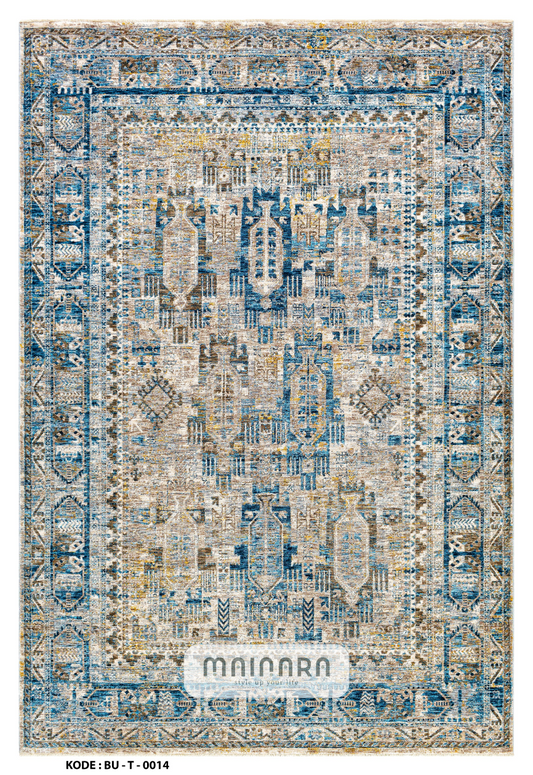 Karpet Tradisional (BU-T-0014) - Blue,Cream,Yellow