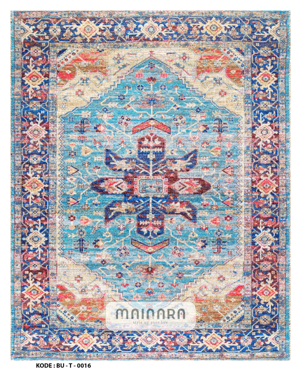 Karpet Tradisional (BU-T-0016) - Blue,Red,Orange