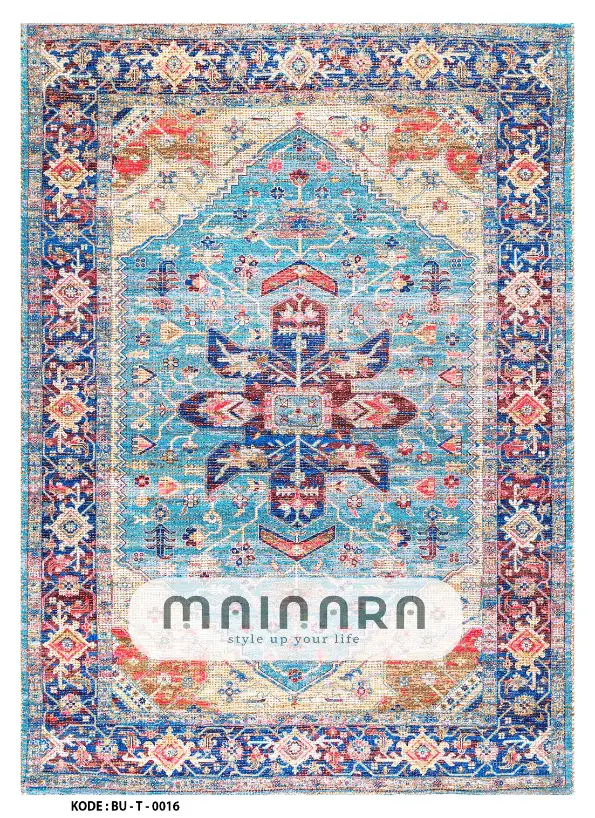 Karpet Tradisional (BU-T-0016) - Blue,Red,Orange