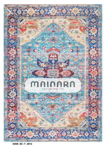 Karpet Tradisional (BU-T-0016) - Blue,Red,Orange