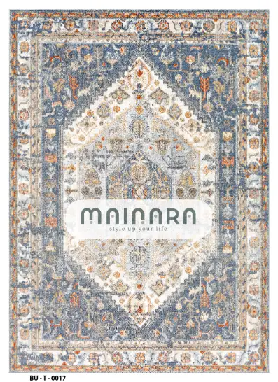 Karpet Tradisional (BU-T-0017) - Blue,Cream,Orange