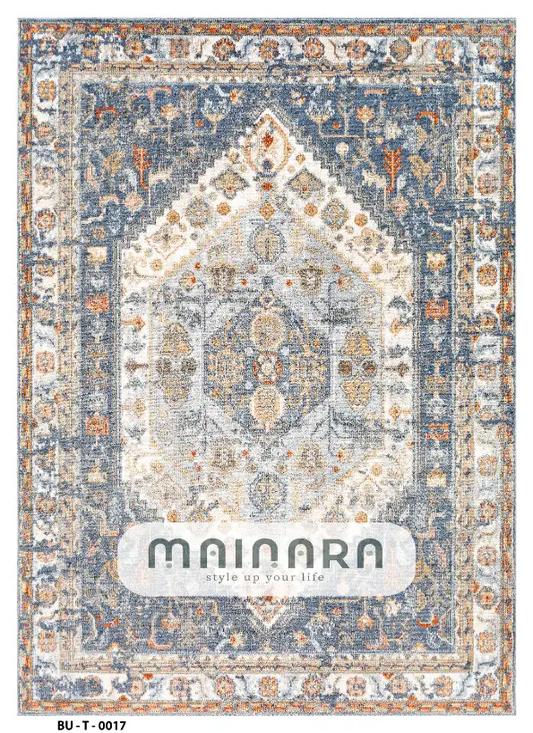 Karpet Tradisional (BU-T-0017) - Blue,Cream,Orange
