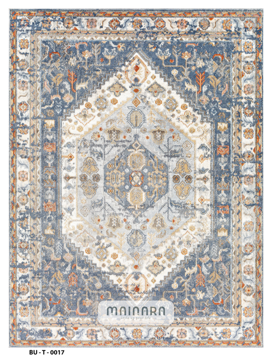 Karpet Tradisional (BU-T-0017) - Blue,Cream,Orange