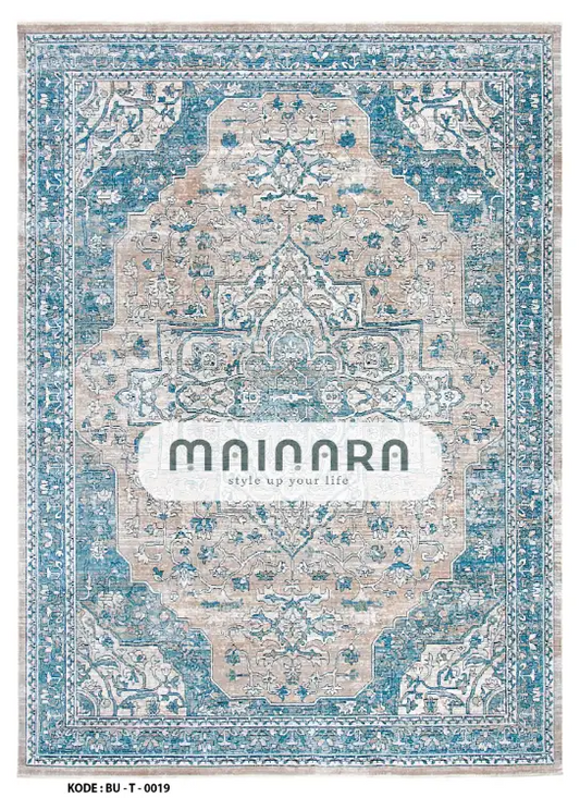 Karpet Tradisional (BU-T-0019) - Blue,Grey,Cream