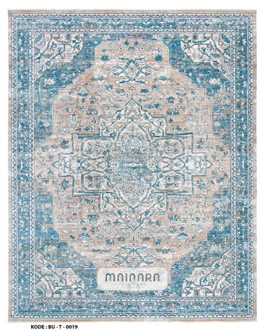 Karpet Tradisional (BU-T-0019) - Blue,Grey,Cream