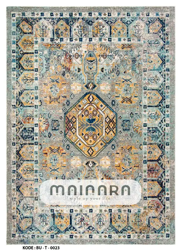 Karpet Tradisional (BU-T-0023) - Blue,Grey,Tosca,Gold