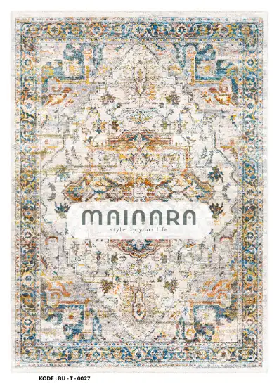 Karpet Tradisional (BU-T-0027) - Blue,Grey,Yellow,Orange