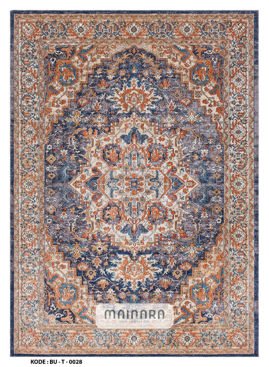 Karpet Tradisional (BU-T-0028) - Blue,Brown,Orange