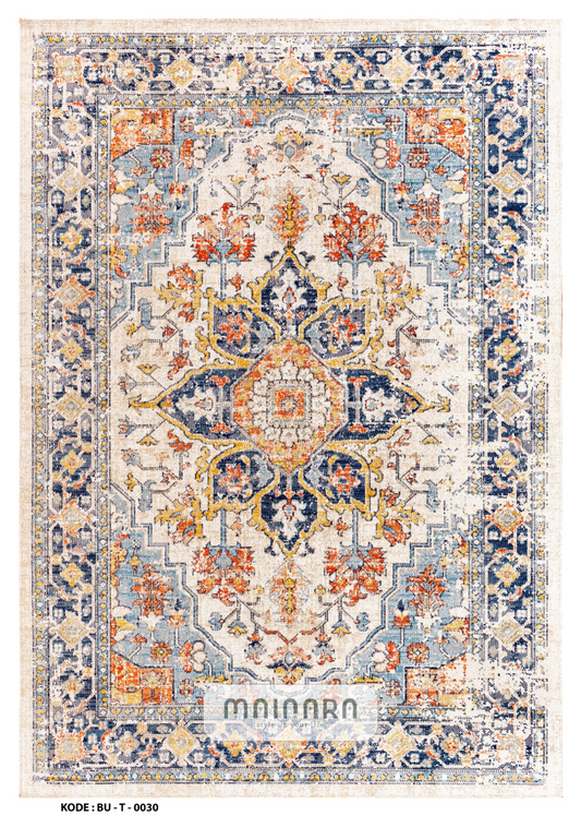 Karpet Tradisional (BU-T-0030) - Blue,Grey,Orange