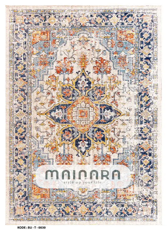 Karpet Tradisional (BU-T-0030) - Blue,Grey,Orange
